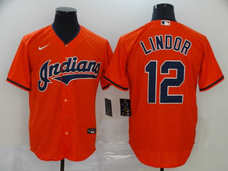 Indians 12 Francisco Lindor Orange 2020 Nike Cool Base Jersey,We sell and wholesale Indians 12 Francisco Lindor Orange 2020 Nike Cool Base Jersey on line form chian!